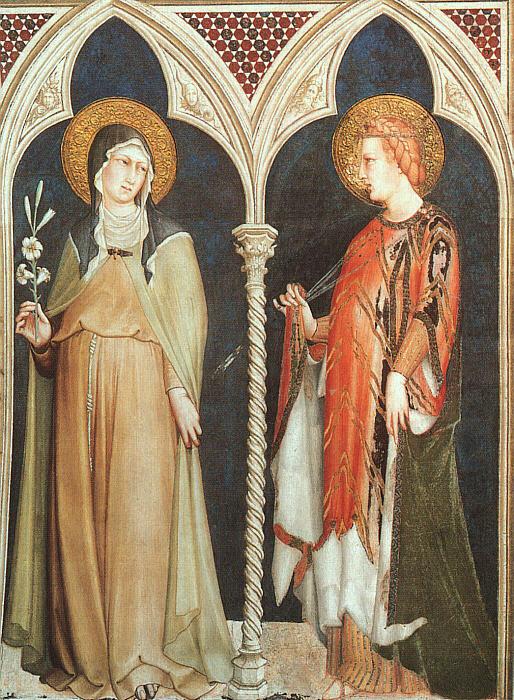 Simone Martini St.Clare and St.Elizabeth of Hungary oil painting image